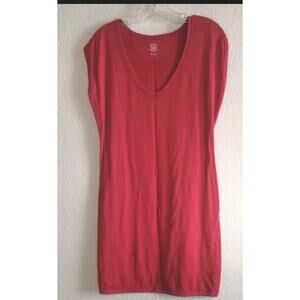 Icebreaker Merino 200 Superfine Lite Sporty Dress Red V-Neck Soft Wool Womens M